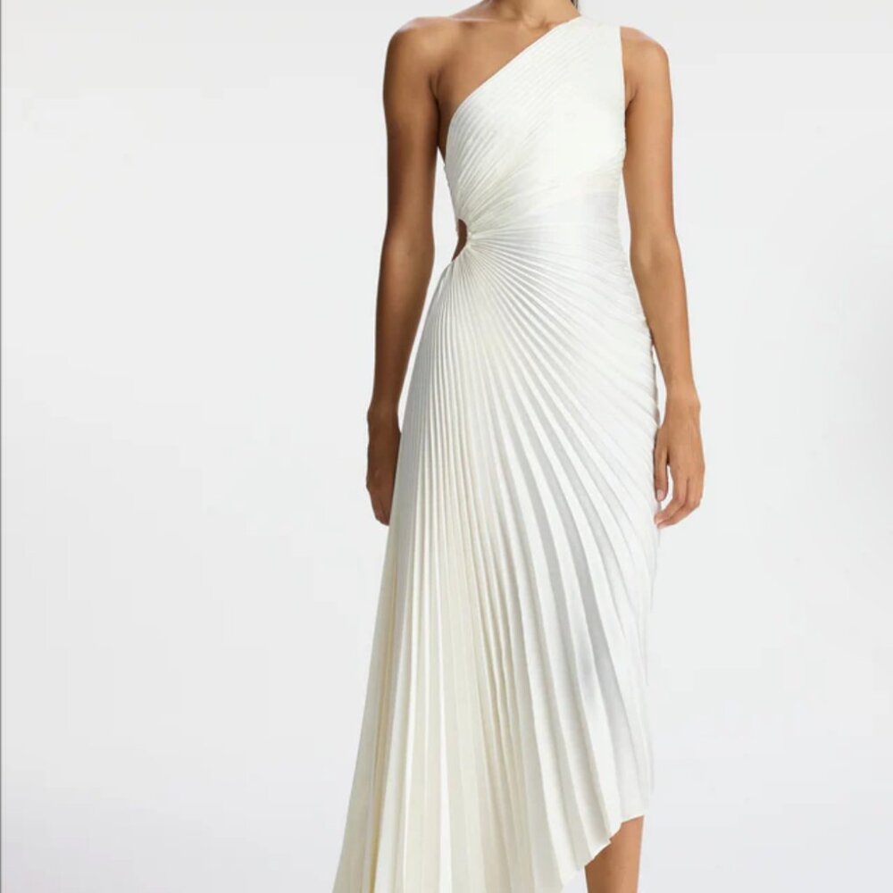 A.L.C. Delfina Satin Pleated Dress
